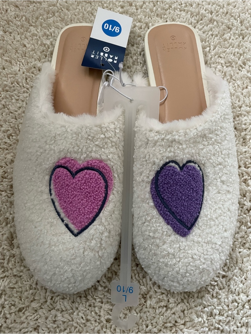 Roller Rabbit x Target Heart Slippers size 9/10 NWT